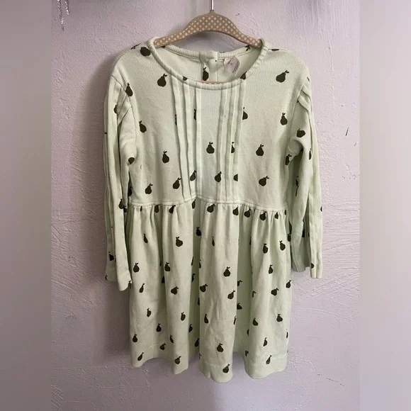 Kate Quinn Kids Green Dress with Pear Print - Picture 1 of 5